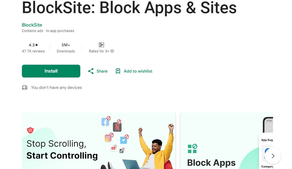 BlockSite Webseiten-Blocker Android-App