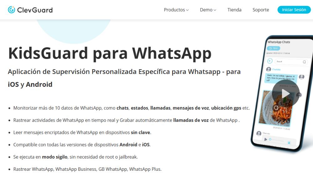 App de hackeo de WhatsApp KidsGuard