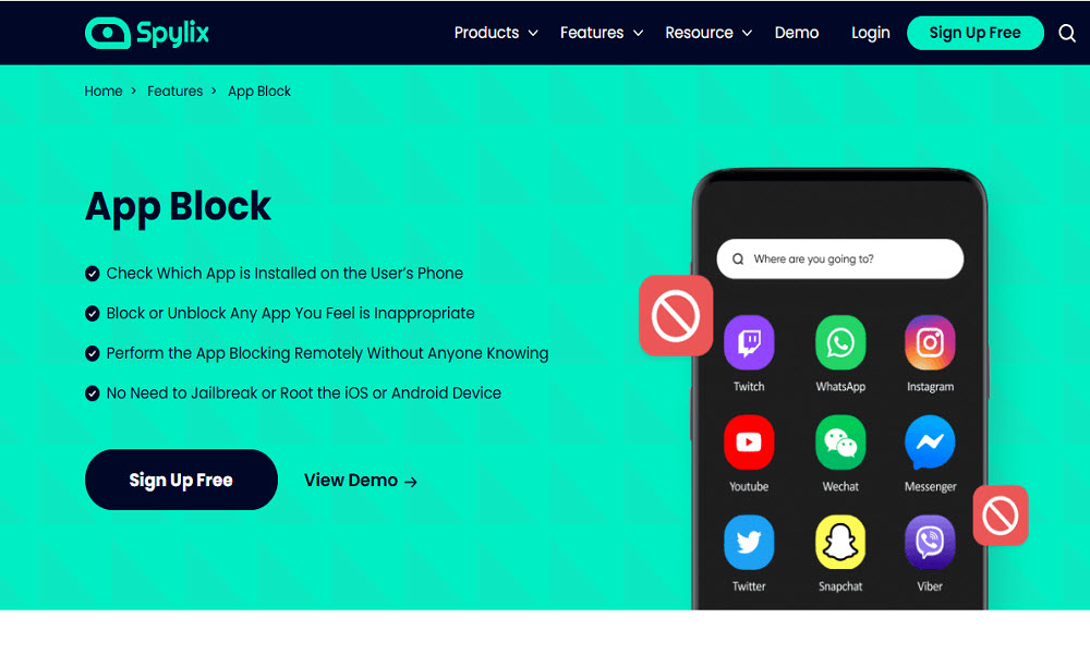 App block Spylix