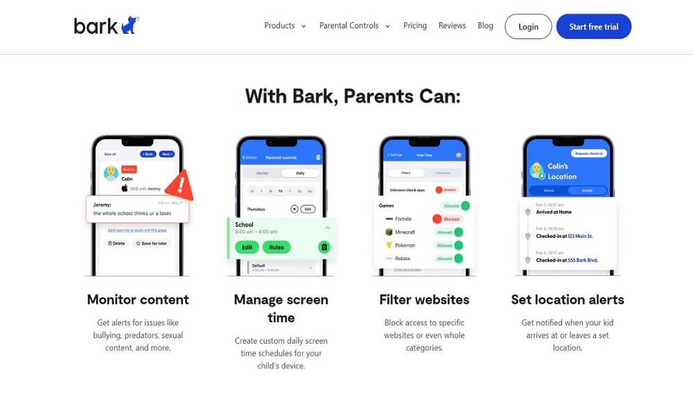 Application de contrôle parental Bark