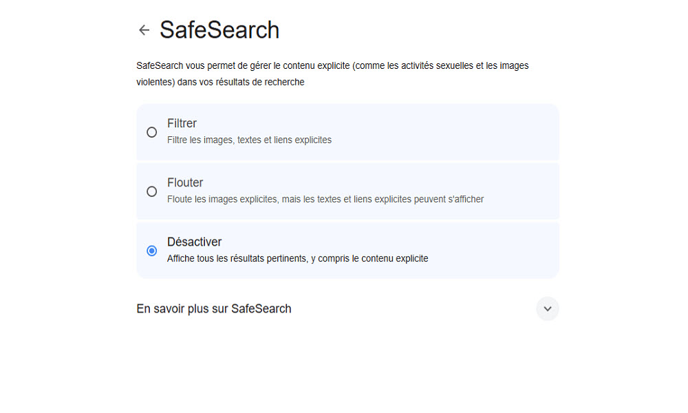 Google safesearch