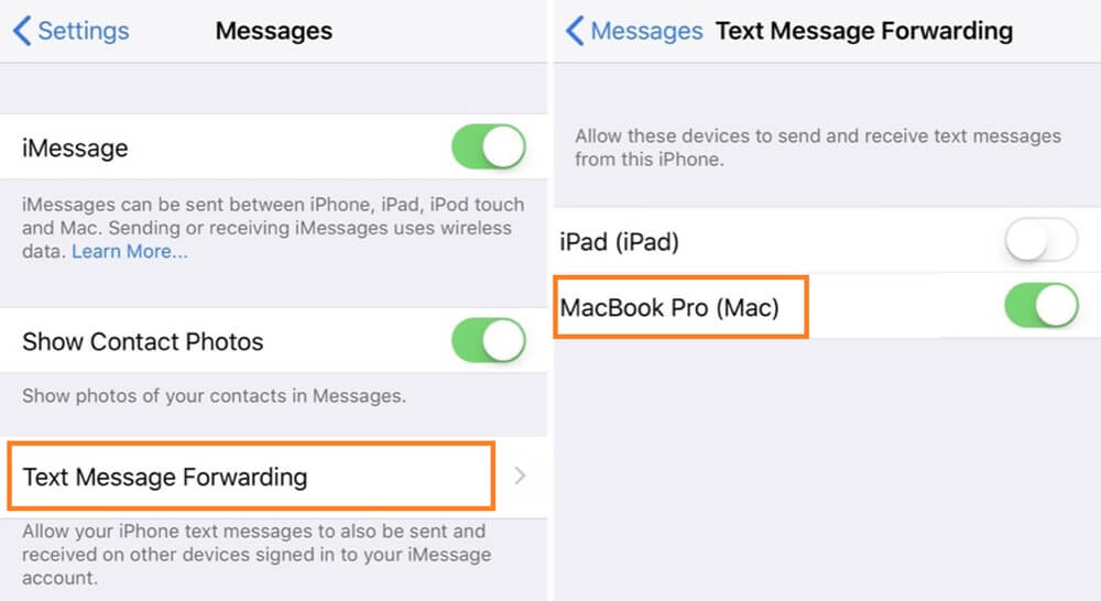 Set up text forwarding on your kids’ iPhone